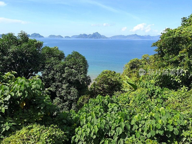 Bacuit 海湾全景，爱妮岛，菲律宾